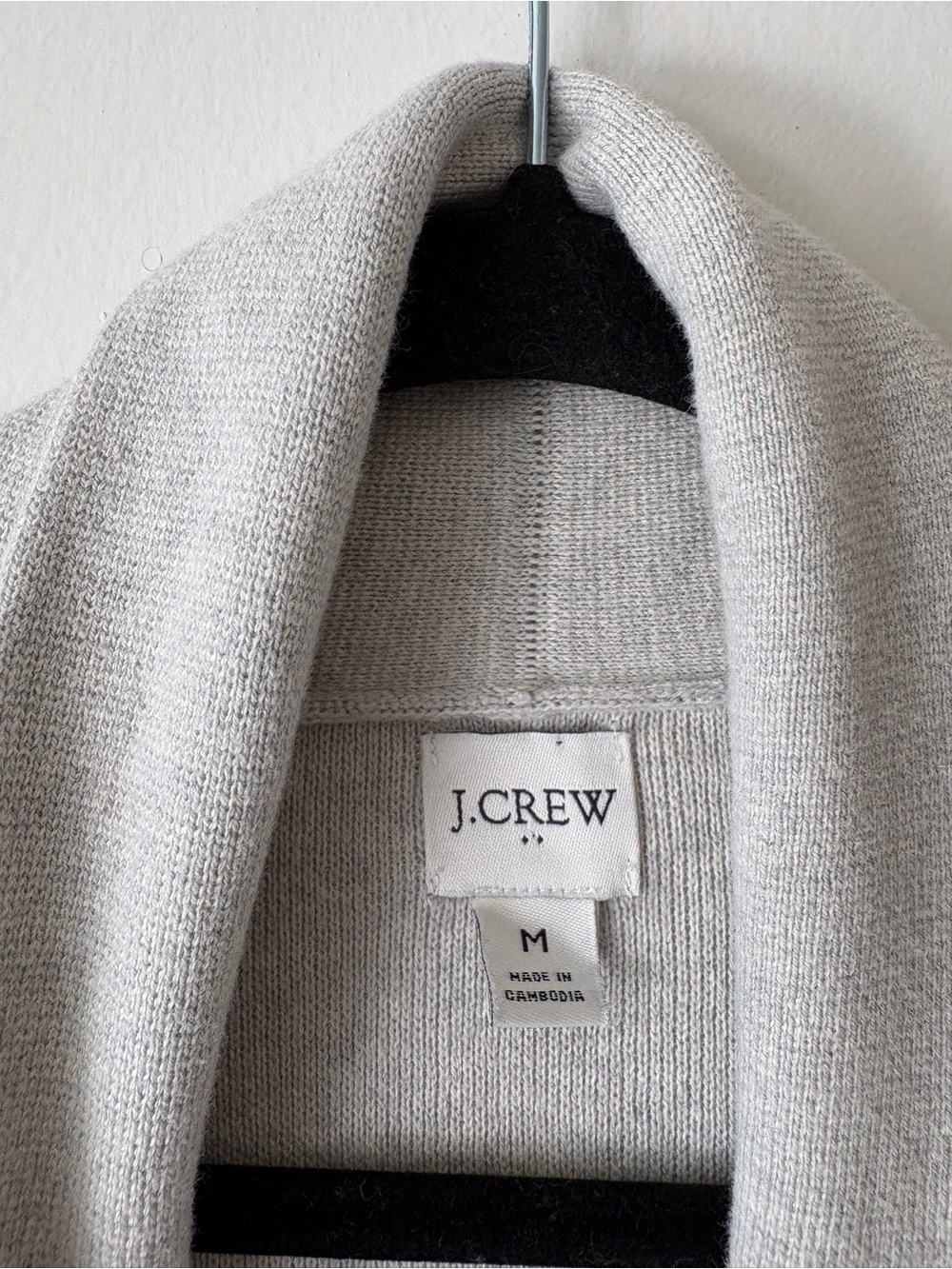 J. Crew Chelsea Sweater Blazer Open-Front Shawl Collar Size Medium Light Gray - Picture 6 of 9